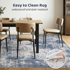 LOONGRUG 6x8 Area Rug Washable Neutral Modern Living Room Rugs Navy Grey | - Image 6