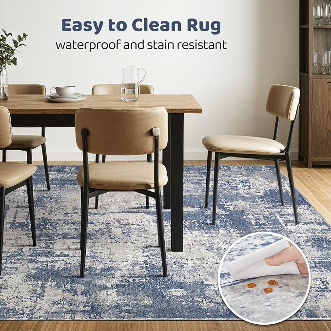 LOONGRUG 7x10 Area Rug Washable Large Neutral Modern Living Room Rugs | - Image 6