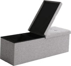 45.3 Inches Foldable Seat Footrest Shoe Bench End of Bed Storage - Image 9