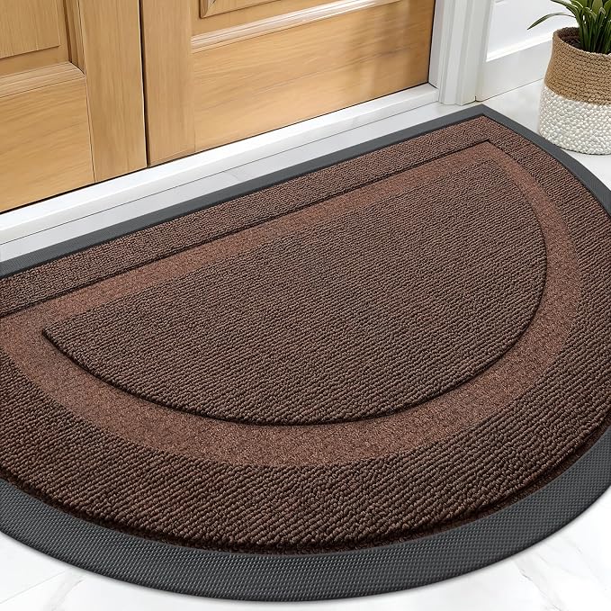 OLANLY Half Circle Front Door Mat Outside 33x21 All-Season Rubber Doormat | by OLANLY