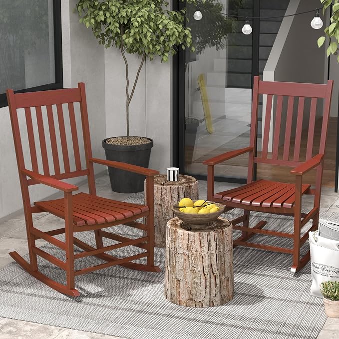 Outsunny Outdoor Rocking Chair Set of 2, Patio Rocking Chair - Image 2