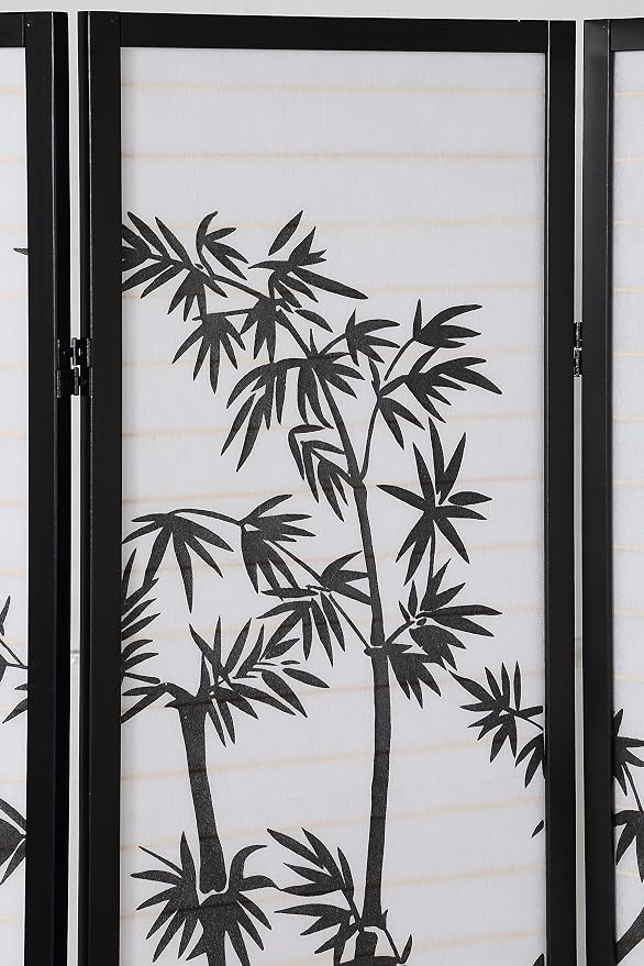 Roundhill Furniture 3-Panel Oriental Shoji Room Divider Screen - Image 3