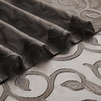 Furman Sheer Curtains Chocolate 24 Inch Length 2 Panels Set, Elegant Geometric - Image 7