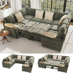 Ihanherry Large U-Shaped Sectional Sofa Bed, 8-Seater Convertible Sleeper by iHanHerry