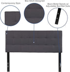 Flash Furniture Bedford Tufted Upholstered Full Size Headboard in Dark Gray - Image 5
