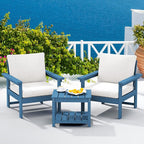 SERWALL HDPE Patio Sofa Set, 3-piece Sectional Outdoor Furniture Set, All by SERWALL