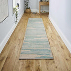 JONATHAN Y Khalil Modern Berber Stripe Cream/Turquoise Runner Rug, Contemporary - Image 4