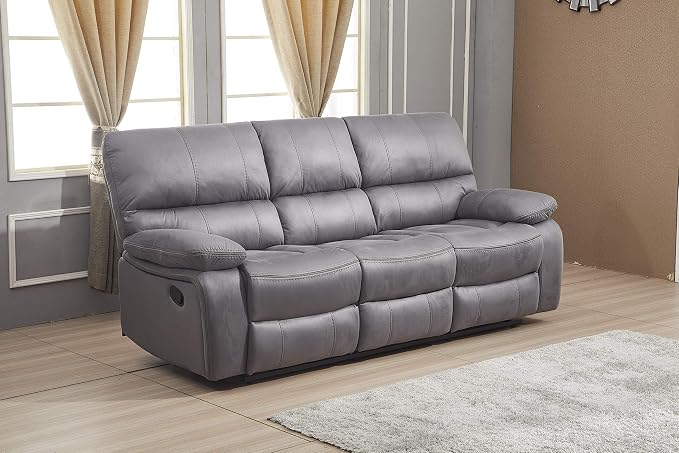 Betsy Furniture Microfiber Reclining Sofa Couch Set Living Room Set 8007 - Image 3