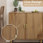 Smuxee Walnut Sideboard Cabinet, Freestanding Buffet Cabinet - Image 6