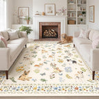 Soalmost Dog 8x10 Area Rugs for Living Room, Washable Animal Soft Rug Beige | by Soalmost