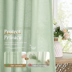 Small Window Linen Curtains 45 Inch Length - Image 5
