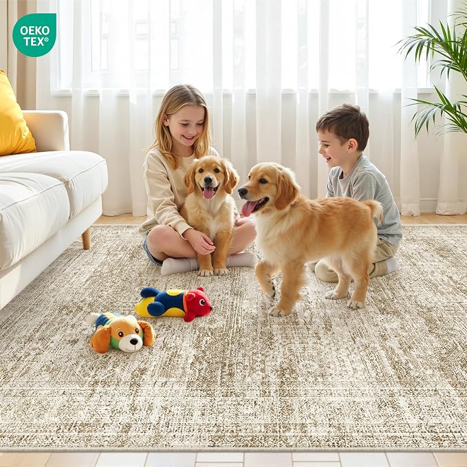 6x9 Area Rugs for Living Room, Large Washable Rug, Dining Room, Low Pile - Image 9
