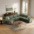 LINSY HOME Modular Sectional Sofa, 6-Seat Corduroy Modern Cloud Couch by LINSYHOME