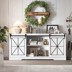 Farmhouse TV Stand for 65/60/55 Inch Tvs, Modern Entertainment Center - Image 6