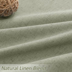 Sage Green 100% Blackout Linen Curtains 102 Inch Length 2 Panels Set - Image 3