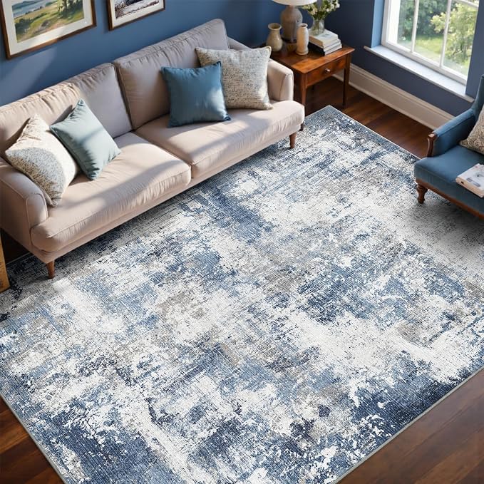 5x7 Ft Area Rugs for Living Room, Soft Non-Slip Washable Rugs Modern Abstract by Cuzwlovita