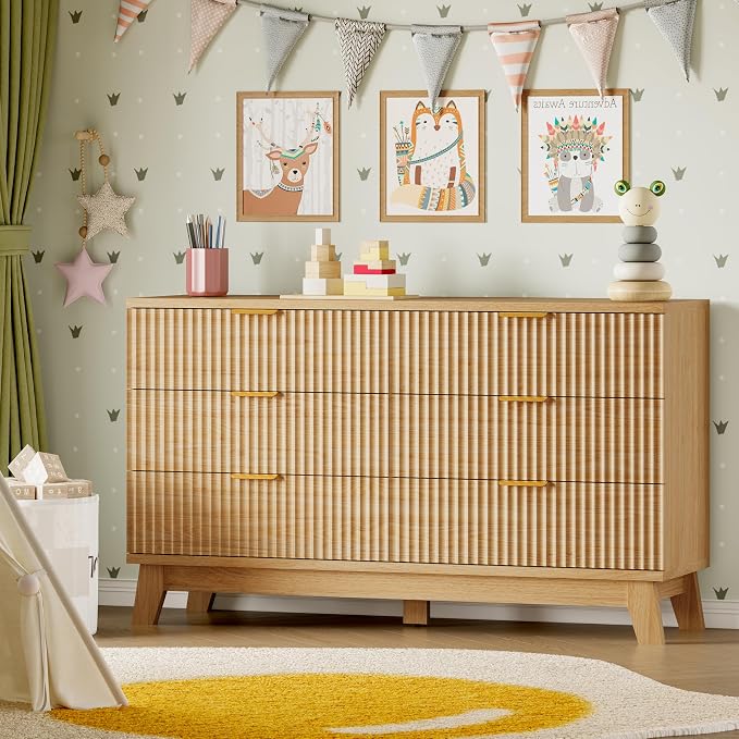 BORNOON 53" Long Dresser for Bedroom, 6-Drawer Dresser - Image 8