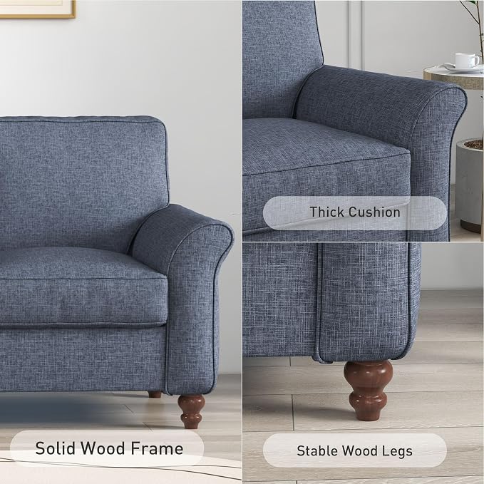 Bonzy Home 57" Loveseat Sofa, 2 Seater Comfy Love Seat Sofa - Image 4
