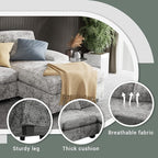 Furniwell Convertible Sectional Sofa Couch, 4 Seat Sofa Set - Image 4
