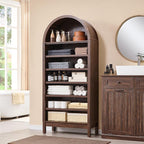 IFGET 71" Tall Arched Bookshelf, 7 Tiers Arch Bookcase - Image 6