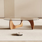 Honyee Morden Coffee Table, 42.5" x 28.5" x 16.1" Triangle Tempered Glass Top - Image 5