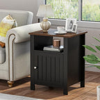 ChooChoo Farmhouse Nightstands Set of 2, Rustic Vintage End Side Table - Image 2