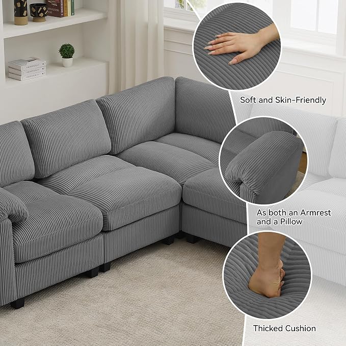 87'' U-Shaped Sectional Sofa - Image 4
