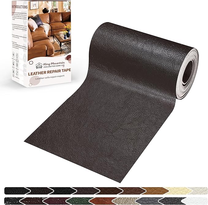 KING MOUNTAIN Leather Repair Patch, 4 x 63 Inches self Adhesive Leather Repair by ForABetterHomeLife