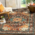 Yamaziot 6x9 Large Area Rug, Non-Slip Washable Boho Living Room Rug | Stain - Image 3
