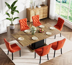 Henf 63"-79" Dining Table Set for 6, 7 Pieces Extendable Dining Table and 6 - Image 2