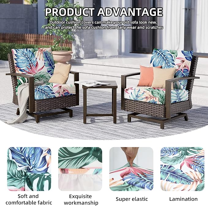 8PCS Patio Cushion Covers.Patio Furniture Couch SeatSlipcovers | Washable - Image 3