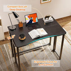 Huuger Folding Desk with Storage Shelf, 31.5 Inch Foldable Computer Table - Image 5