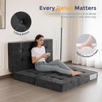 MAXYOYO 6" Folding Sofa Bed for Floor, Tufted Tri-Fold Floor Mattress - Image 7
