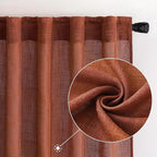 MIULEE Burnt Orange Fall Linen Curtains 37x72 Inch 2 Panels - Image 2
