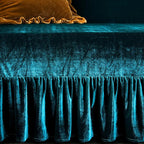 GLORY SEASON Velvet Sofa Cover Soft Decorative Luxurious Solid Exquisite Ruffle - Image 5