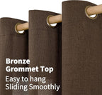 YoungsTex Brown Linen Curtains 90 Inches Length - Image 2