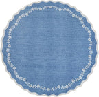 GarveeHome Round Area Rug 5ft Scalloped Washable Circle Rug - Image 4