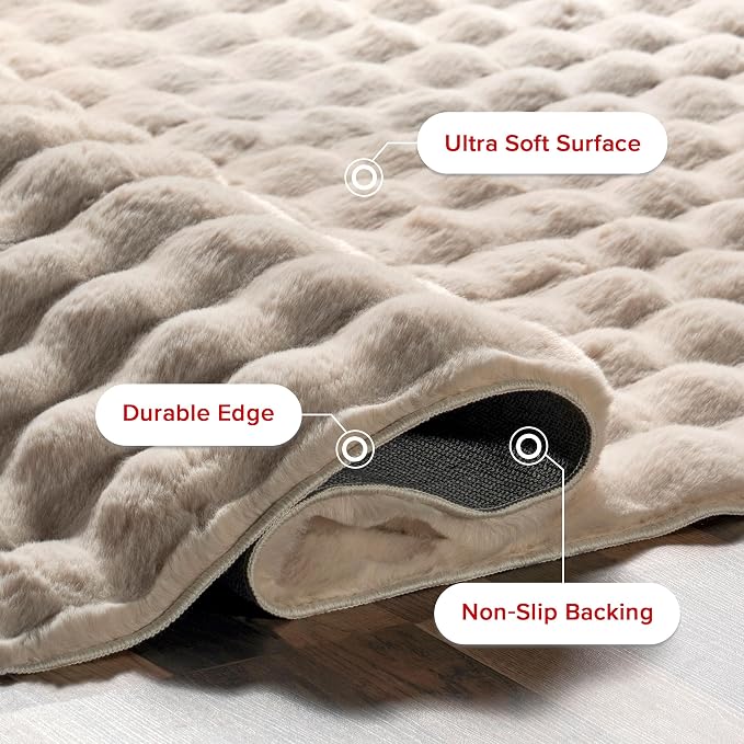 nuLOOM Jeni Beige Checkered Washable Area Rug - Image 6