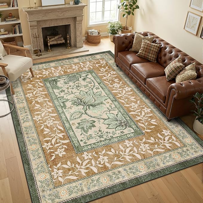 GarveeHome Terracotta Olive Sage Green 8x10 Area Rugs by GarveeHome