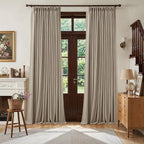Dark Flax 108 Inch Pinch Pleat 100% Blackout Drapes 2 Panels Set | Greige by Twodrapes