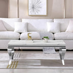 Henf 47" Modern White Faux Marble Coffee Table - Image 3
