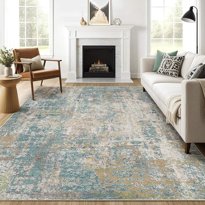 LOONGRUG 7x9 Area Rug Washable Large Neutral Modern Living Room Rugs | Abstract by LOONGRUG
