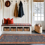 Navy Blue Washable Hallway Runner Rug 2x10 Non Slip Rugs - Image 9