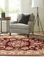 Rugs.com Aditi Collection Rug – 5x8 Oval Red Medium-Pile Rug Perfect - Image 4