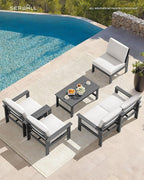 SERWALL HDPE Patio Conversation Set, 6-piece Sectional Outdoor Furniture Set - Image 8