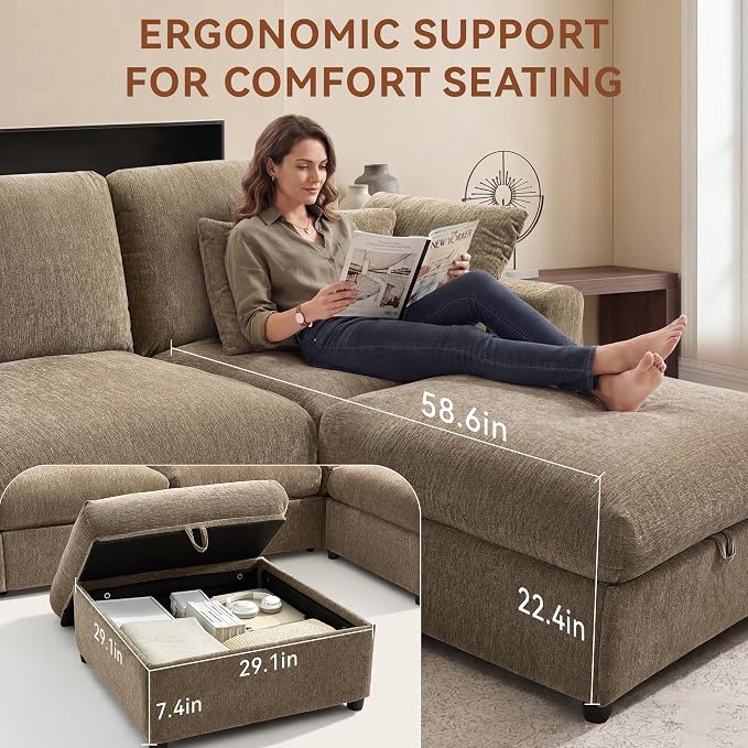 Ihanherry Cloud Sectional Couches - Image 3