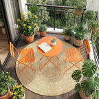 GarveeLife 3 Piece Patio Bistro Set, Folding Patio Bistro Table and Chairs Set - Image 2