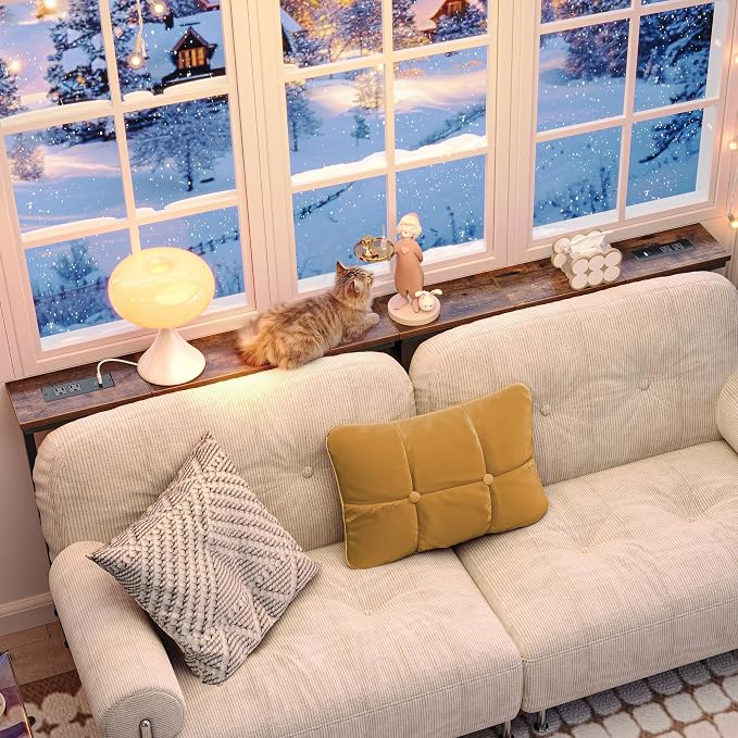 Huuger 78.7 Inch Height Adjustable Behind Couch Table - Image 8