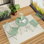 3-Piece Folding Bistro Set, Outdoor Patio Furniture Set - Image 8