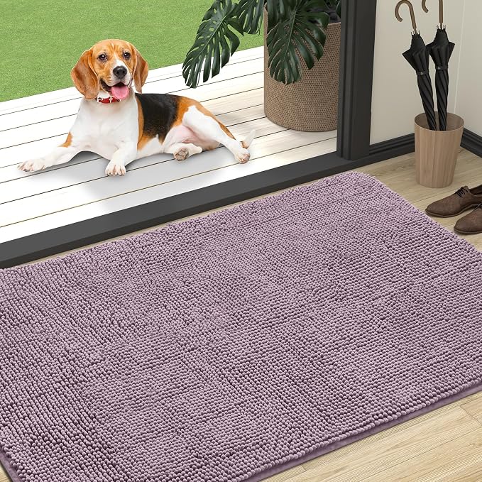 OLANLY Dog Door Mat for Muddy Paws 47x32, Super Absorbent Chenille Mud Mat | by OLANLY